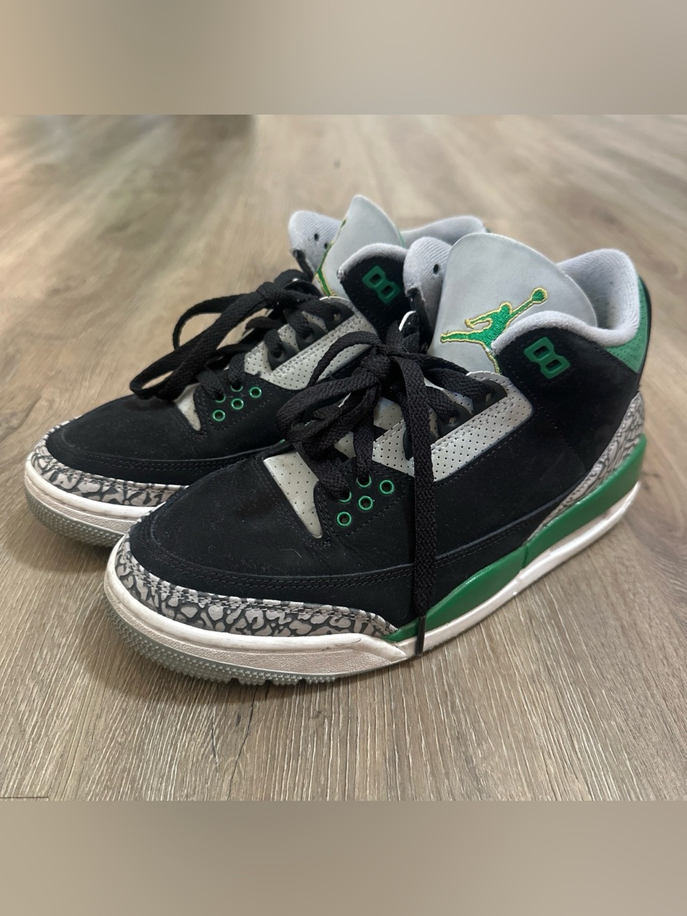 Jordan 3 Pine Green Black Cement Size 7